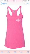Turquoise or Pink ladies racerback tanktop. Trendy, flowing, and flattering fit.
