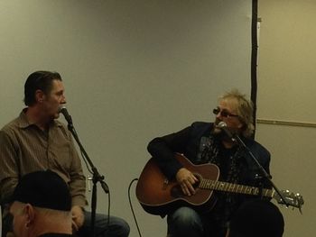 David Pack of Ambrosia (right) tells Nashville Songwriters Association Intl Exec Dir about experimenting with new writing styles for the band, NSAI Spring Training
