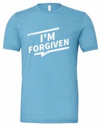 Blue "I'm Forgiven" short sleeved tee