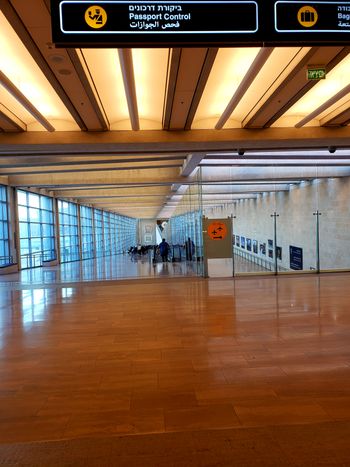 Arriving at Ben Gurion airport
