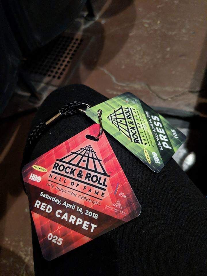 Media Credentials from Rock Hall induction
