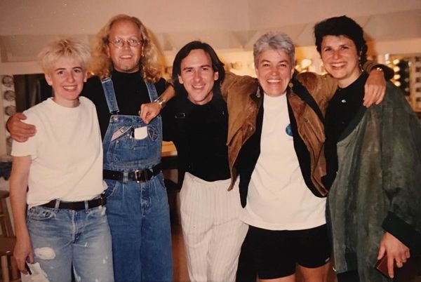 Gay Day at Opryland 1995 photo by James Finch
SONiA (disappear fear), Paul Phillips, Ron Romanovsky, Chris Williamson, Tret Fure
