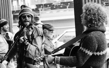 Crow and Robert Amblade at the Market, 1979. Photo by Roger Wheeling, from facebook.com/Helix Redux
