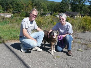 Daisy,an older Elkhound/Shepherd mix, was adopted in October 2010 by Pat & Dave.  They adore Daisy and take her everywhere they go.  Daisy especially loves to go walking on the many trails near their home
