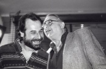 Sharing a laugh with the late Dutch Mason.
