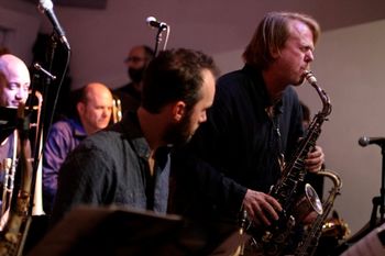 with Josh Roseman Jeff Nelson, Mark Ferber, Will Vinson at the Jazz Gallery in New York
