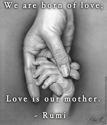 "We are born of love; Love is our mother." #Rumi
