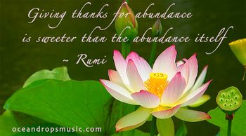 Giving thanks for abundance is sweeter than the abundance itself #Rumi
