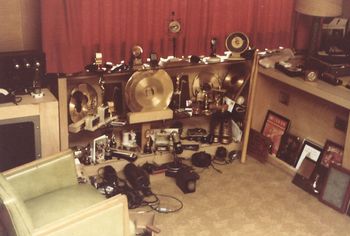 Les' Den where he was collecting all his awards

