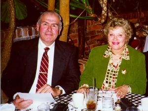 Me and Patti Page discussing her recording of "Confess" during dinner.
