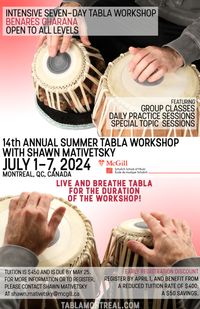 Annual Summer Tabla Workshop Registration