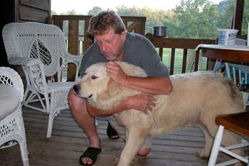 Dennis with Daisy, our Great Pyrenees
