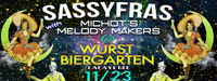 Wurst Biergarten, Lafayette w/Valerie Sassyfras/T-Rex, and Michot's Melody Makers 9pm!