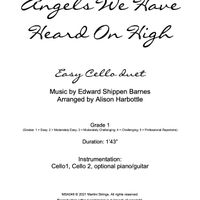 Angels We Have Heard on High - easy cello duet