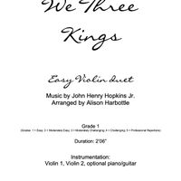 We Three Kings - easy violin duet