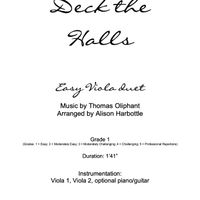 Deck the Halls - easy viola duet