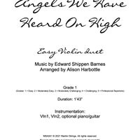Angels We Have Heard on High - easy violin duet