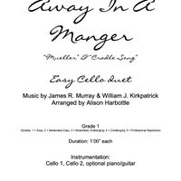 Away in a Manger - easy cello duet