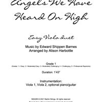Angels We Have Heard On High - easy viola duet
