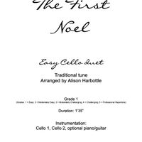 The First Noel - easy cello duet