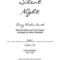 Silent Night - easy violin duet