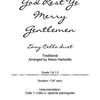 God Rest Ye Merry Gentlemen - easy cello duet