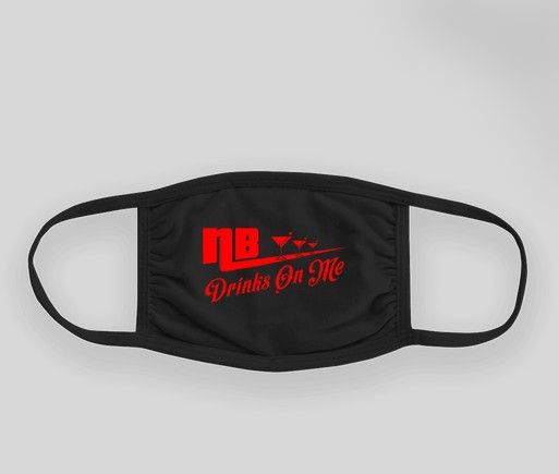N.B Black and Red "Drinks on me" Mask