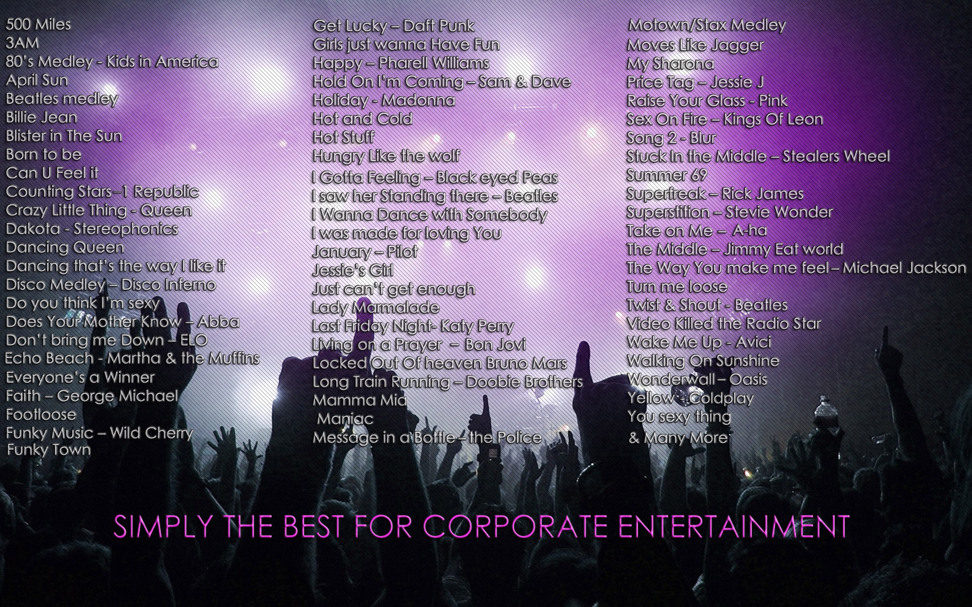 The Good Time Corporation - Songlist