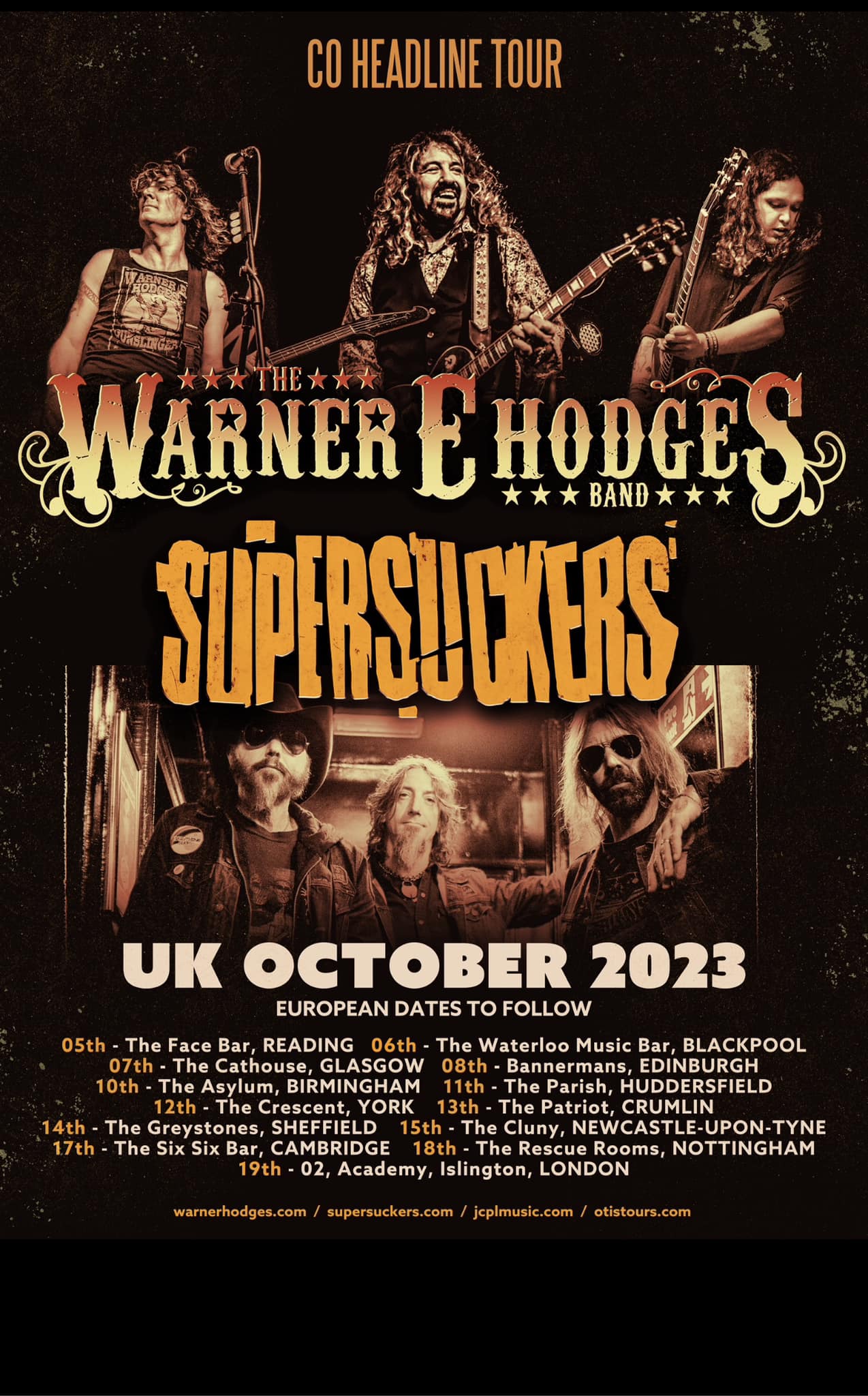 Tour announcement UK coheadline with Supersuckers