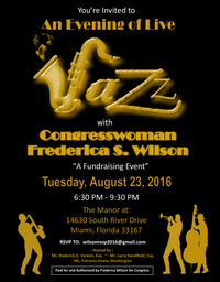An evening of jazz with Congresswoman Frederica Wilson