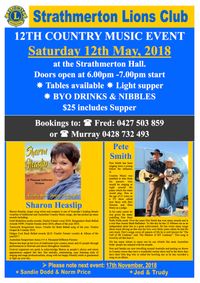 Sharon Heaslip at Strathmerton Lions Country Music Event