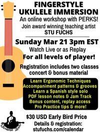 Online ukulele workshop SOLD OUT "All About Fingerstyle" (Will be available in online store soon)