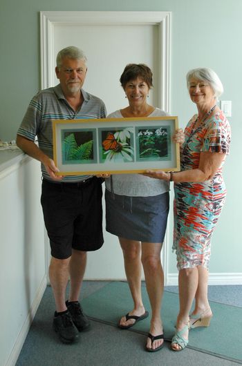 Bob Green, Marcia & Sharron - OTW Sponsor Green's Printing.  Photo Art gift by Sharron Russell

