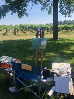 Linda Jones' Pochade at her Plein Air Station
