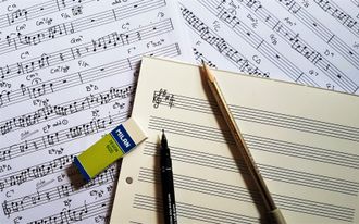music manuscript for live wedding music bookings