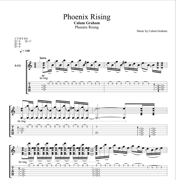 Phoenix Rising - Guitar Transcription