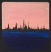 Horizon Line, pink/blue — 10x10 acrylic on canvas