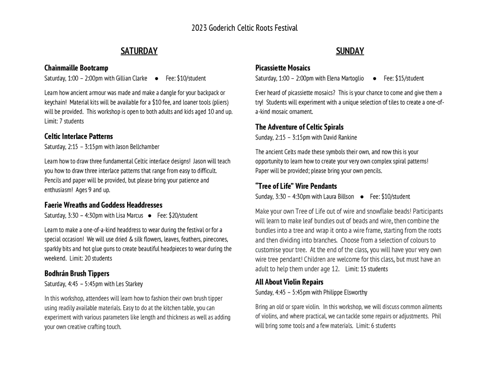 Goderich Celtic Roots Festival Craft Workshops goderich-celtic-roots-festival-craft-workshops