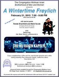 A Wintertime Freylich with the Nu Haven Kapelye and special guests Renée Brachfeld and Mark Novak 
