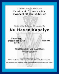 The Nu Haven Kapelye's annual December 25 Family Concert