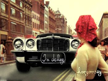 Vintage Jaguar XJ in hooyoosay's animation video for "Play with fire".
