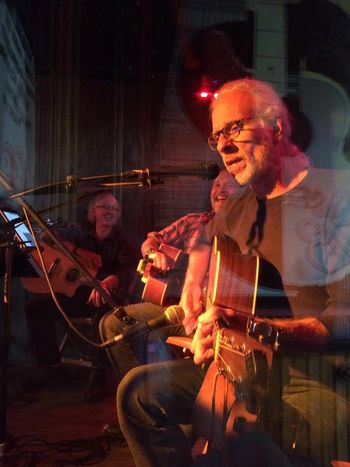 With Rex Fowler and Marc Douglas Berardo: how 2 of my heroes react when I start singing...
