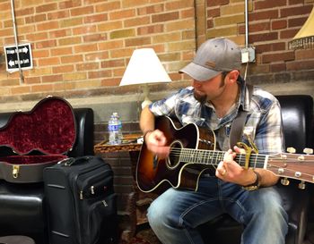 Warming up in the green room @ The Holmes Theatre - Opening for Clint Black
