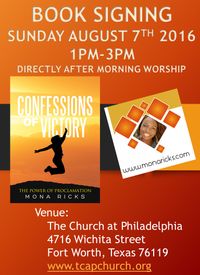 Confessions of Victory Book Signing