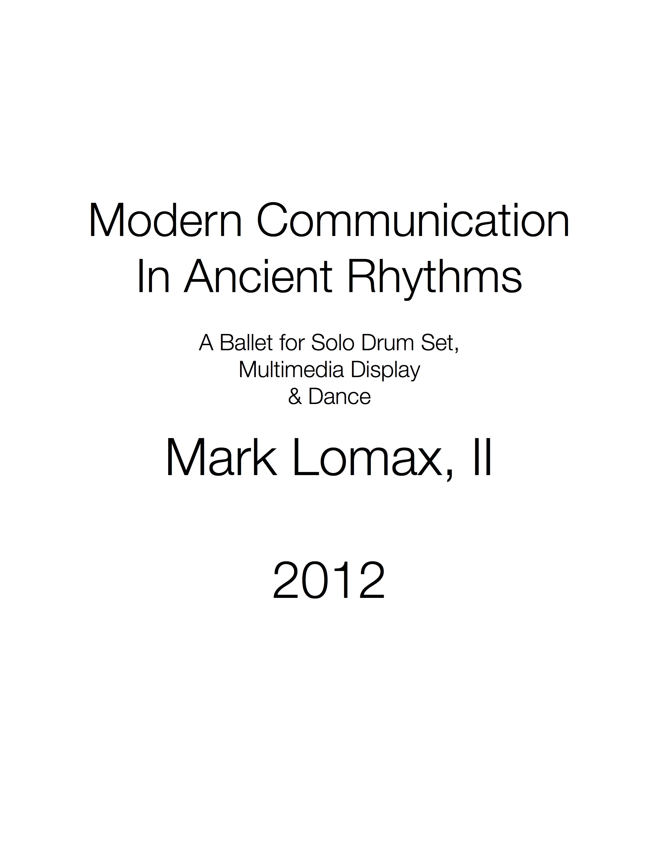 Muinaiset rytmit (pisteet) - Mark Lomax, IIMuinaiset rytmit (pisteet) - Mark Lomax, II  