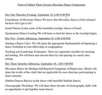 [FRIDAY CHANGE 4 - 6 PM.] DANCE SYMPOSIUM SUKKOT Messianic Dance Camps International