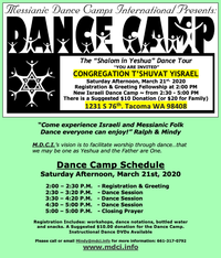 [ATTEMPTING TO RESCHEDULE THIS EVENT / TOUR AFTER PASSOVER ~ TBD] New Messianic Dance Camp @ Tacoma, WA 
