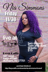 Nia Simmons live at Beyu Caffe