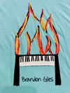 Brandon Giles Ladie’s Aqua Metallic Flame Shirt