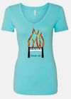 Brandon Giles Ladie’s Aqua Metallic Flame Shirt